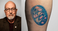 Poultry scientist Billy Hargis and his parasite tattoo